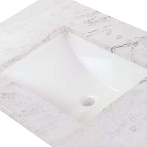 37 in. W x 22 in. D Engineered Stone Composite White Rectangular Single Sink Vanity Top in Lunar