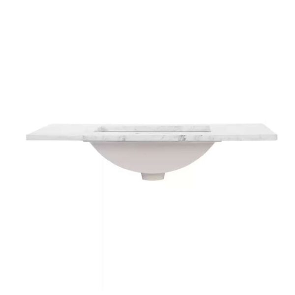 37 in. W x 22 in. D Engineered Stone Composite White Rectangular Single Sink Vanity Top in Lunar