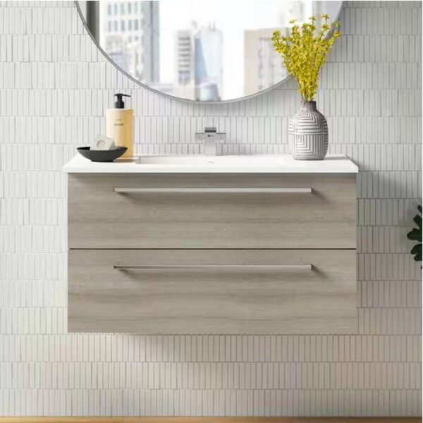 Silhouette 36 in. W x 18 in. D x 20in. H Single Sink Wall Bath Vanity in Aria with White Cultured Marble Top in White