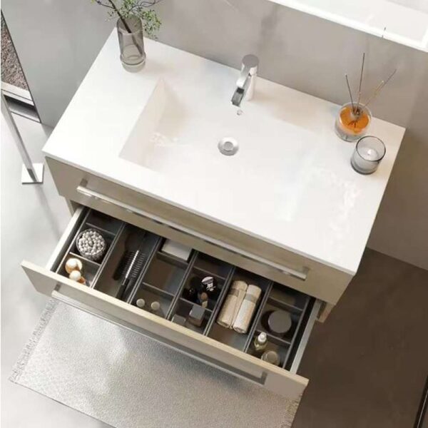 Silhouette 36 in. W x 18 in. D x 20in. H Single Sink Wall Bath Vanity in Aria with White Cultured Marble Top in White