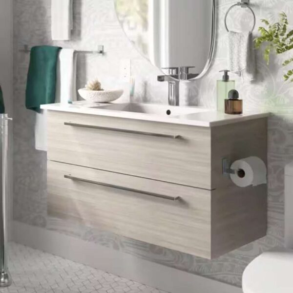 Silhouette 36 in. W x 18 in. D x 20in. H Single Sink Wall Bath Vanity in Aria with White Cultured Marble Top in White